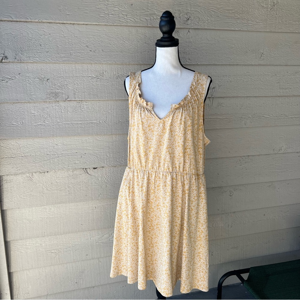 Lucky Brand Yellow Ditsy Floral Ruffle Mini Dress - Picture 3 of 7
